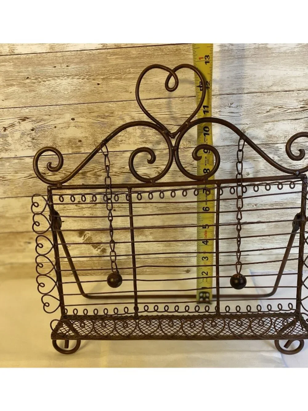 Folding Book Stand Ornate Filigree Metal Desktop Bible Cookbook Page Weight FLAW